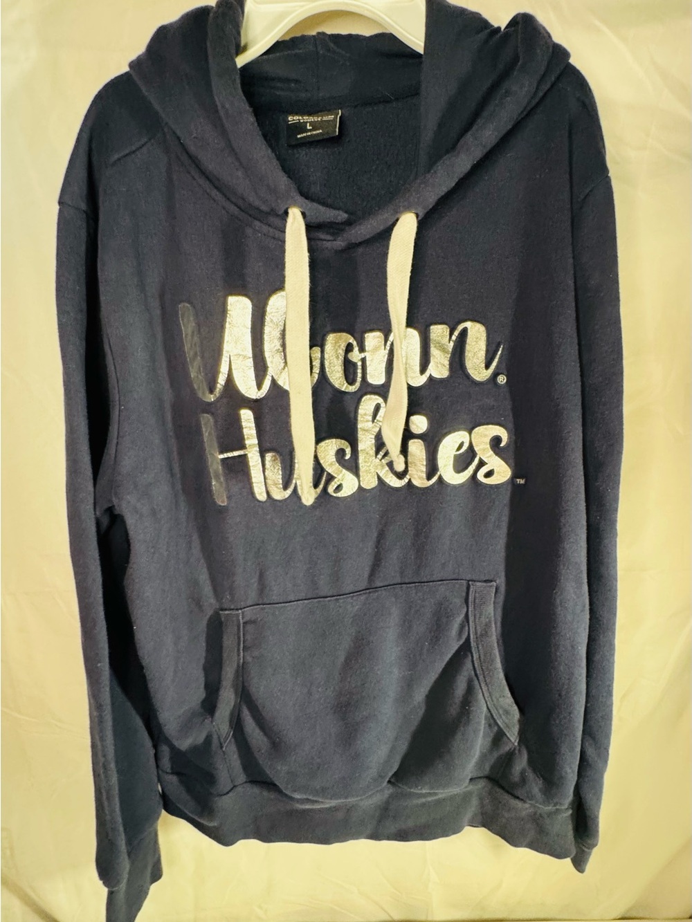Colosseum Navy Pullover Hoodie with Cream Drawstrings